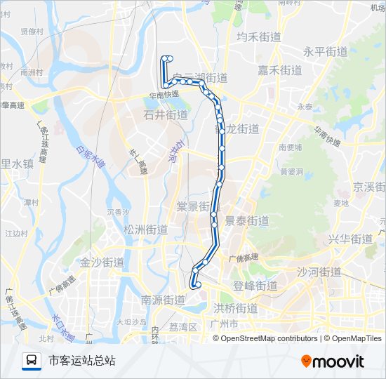 公交523A路的线路图
