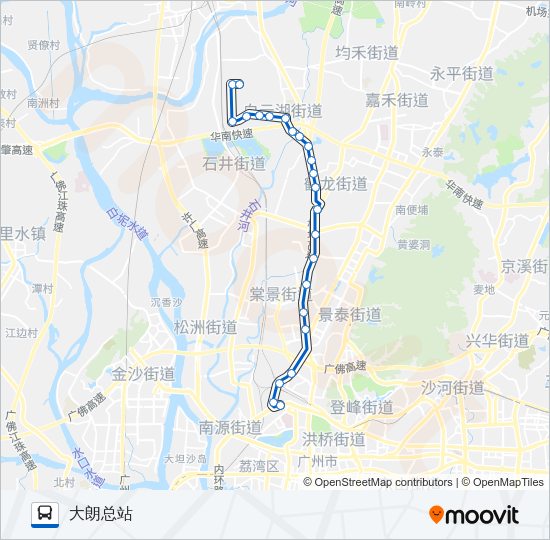 公交523A路的线路图
