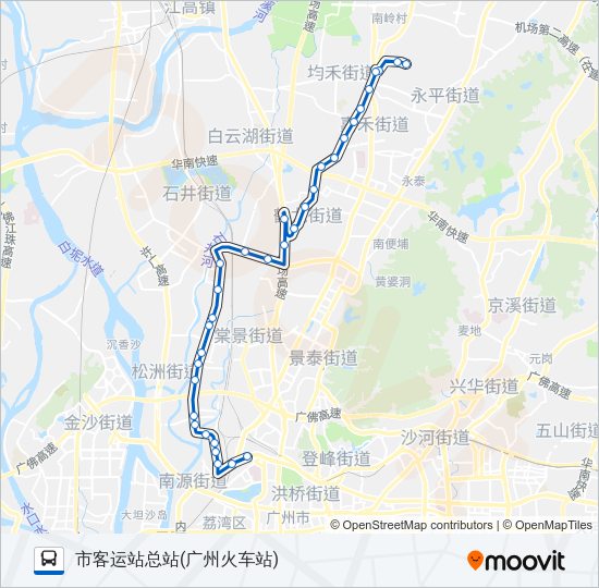 公交524快路的线路图