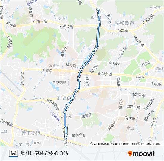 公交564A路的线路图