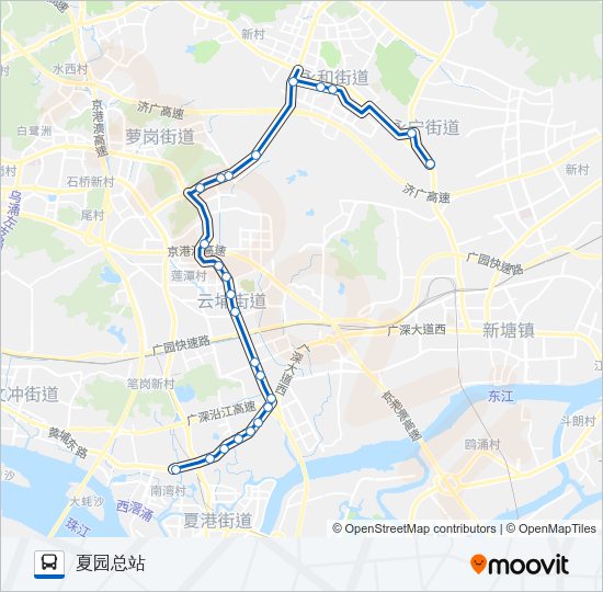 公交566A路的线路图