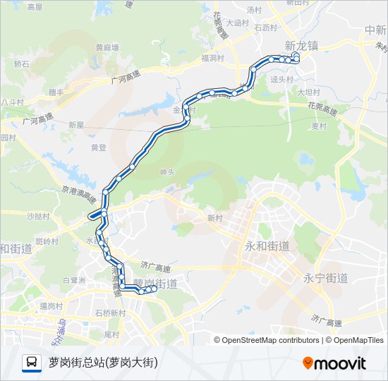 公交575A路的线路图