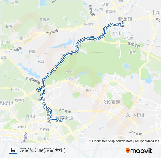 公交575A路的线路图