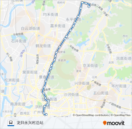 公交76A快路的线路图