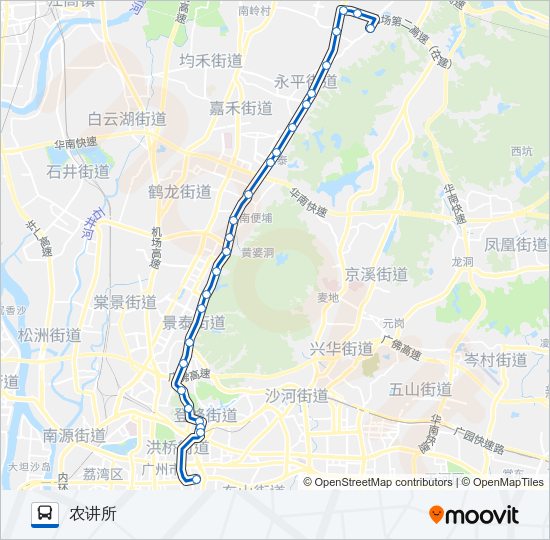公交76A快路的线路图