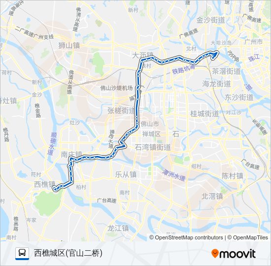 公交佛251路的线路图