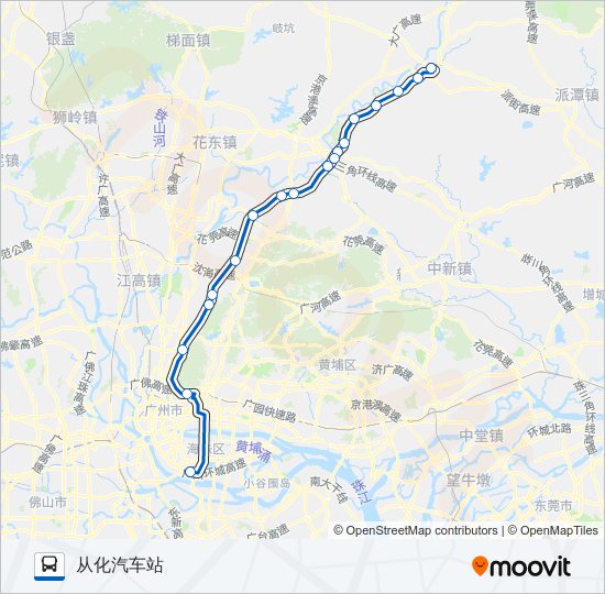 广从11路路线:日程,站点和地图-从化汽车站