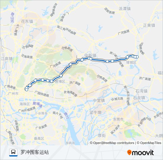 公交广增14路的线路图