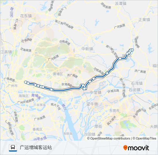 公交广增16路的线路图