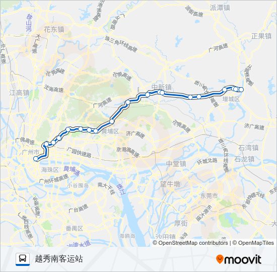 公交广增17路的线路图