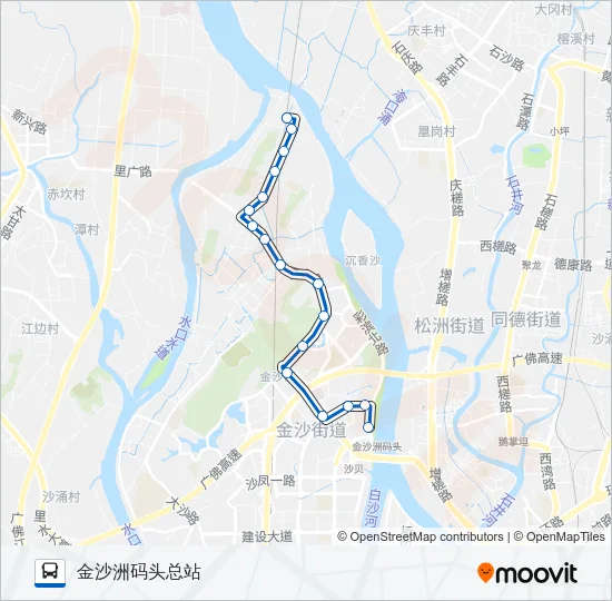 广夜91路 Bus Line Map