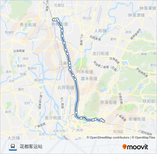 公交广花东站路的线路图