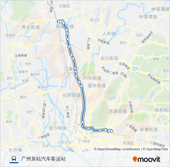 广花东站线 Bus Line Map