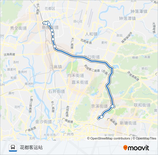 广花天河线路线 日程 站点和地图 花都客运站 更新