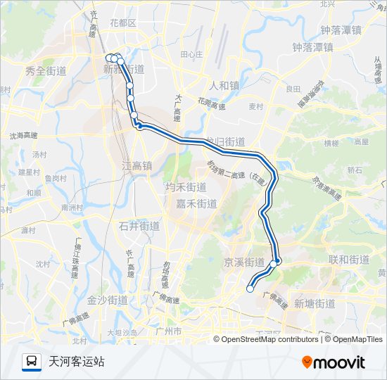 公交广花天河路的线路图