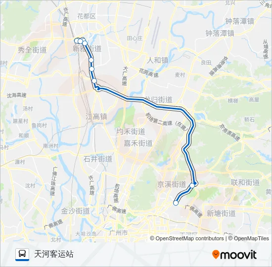 公交广花天河路的线路图