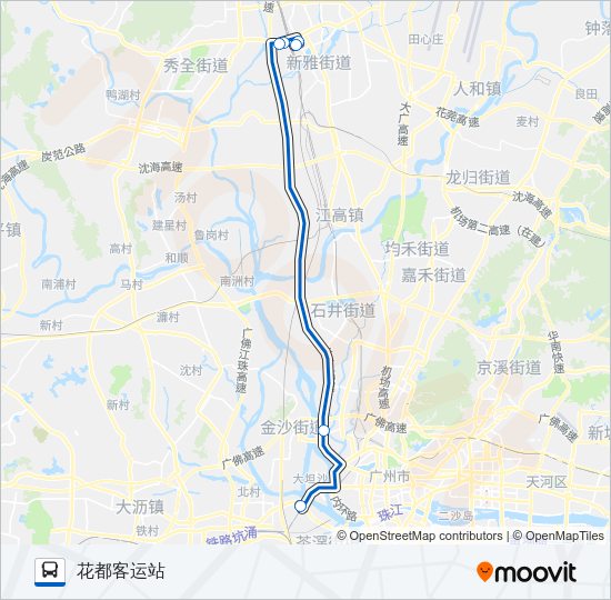 公交广花滘口路的线路图