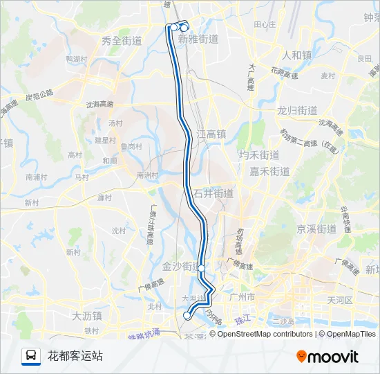 公交广花滘口路的线路图