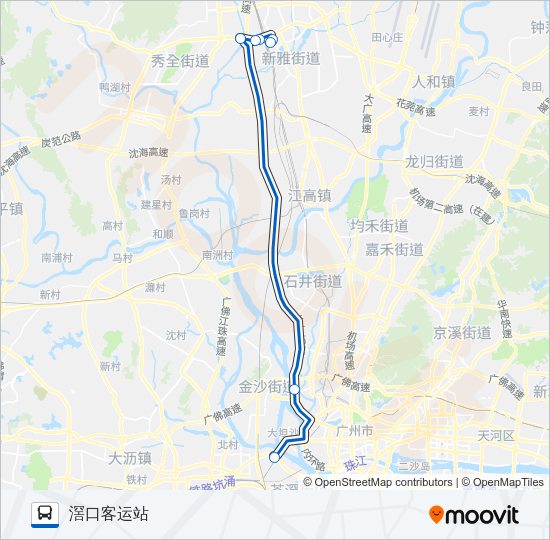 公交广花滘口路的线路图