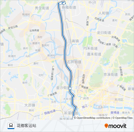 公交广花芳村路的线路图