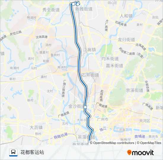 公交广花芳村路的线路图