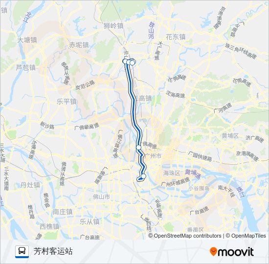 广花芳村线 Bus Line Map