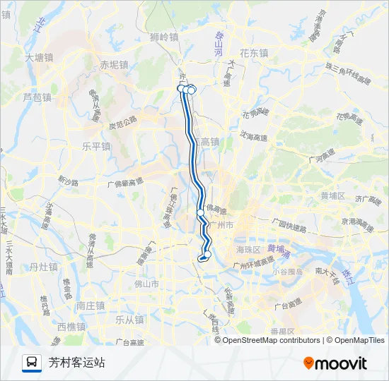 公交广花芳村路的线路图