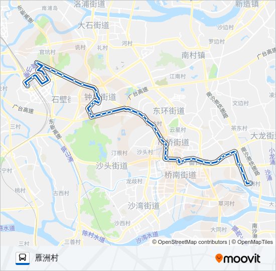 公交番100路的线路图