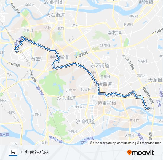 公交番100路的线路图