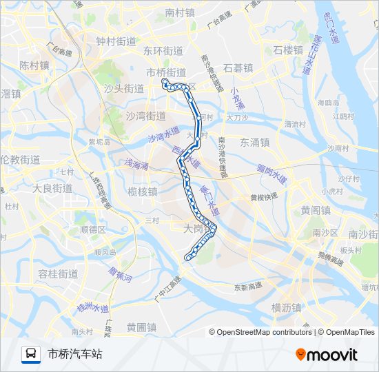 公交番105路的线路图