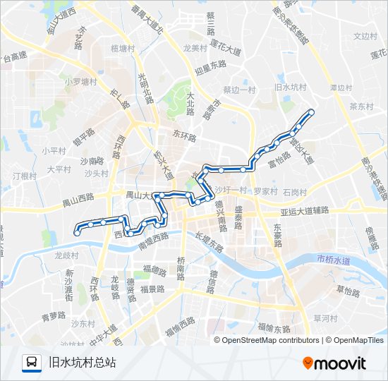 公交番22B路的线路图