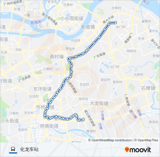 公交番51B路的线路图