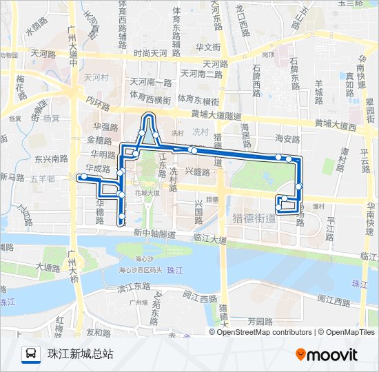 公交407环线路的线路图