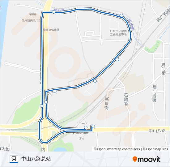 公交415环线路的线路图