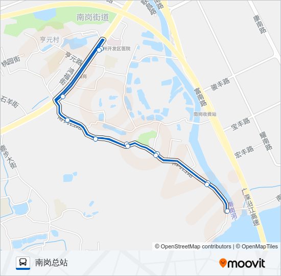 公交436环线路的线路图