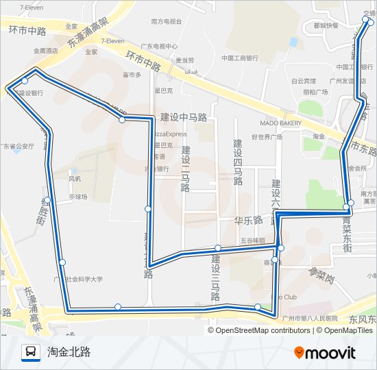 公交483环线路的线路图