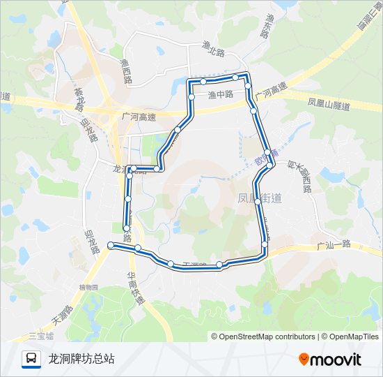 公交493环线路的线路图