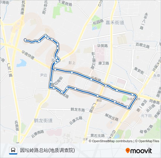 公交755环线路的线路图