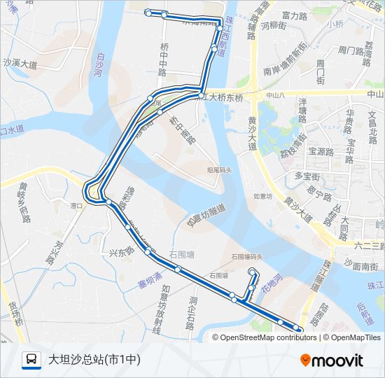 公交783环线路的线路图