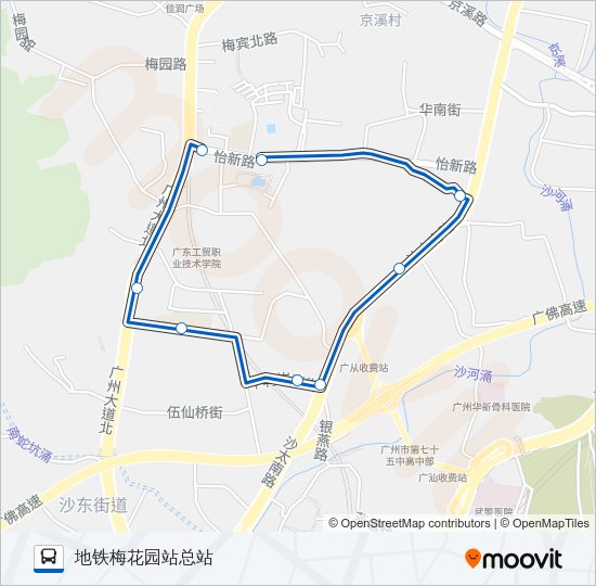 公交784环线路的线路图