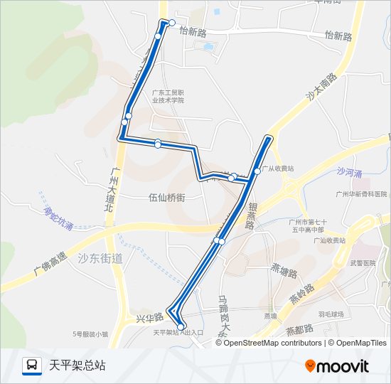 公交785环线路的线路图