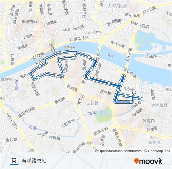 公交968环线路的线路图