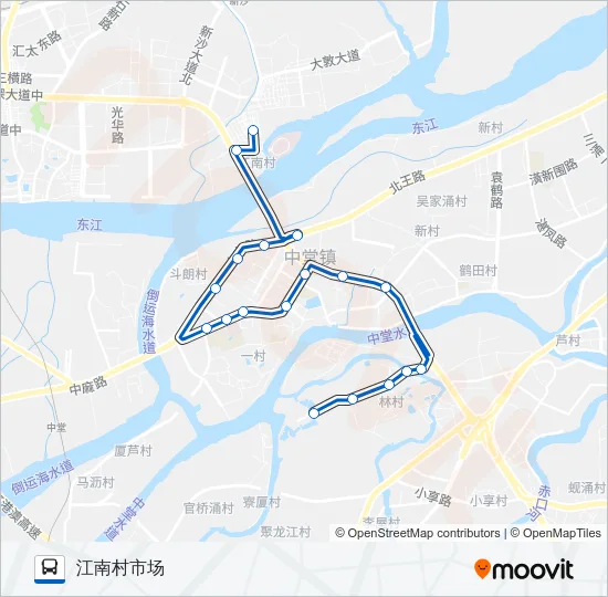 东莞609路 Bus Line Map