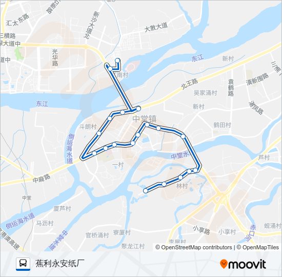 公交东莞609路的线路图