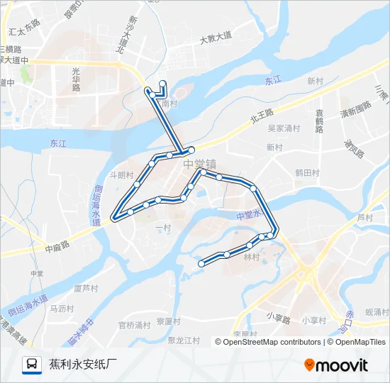 东莞609路 Bus Line Map