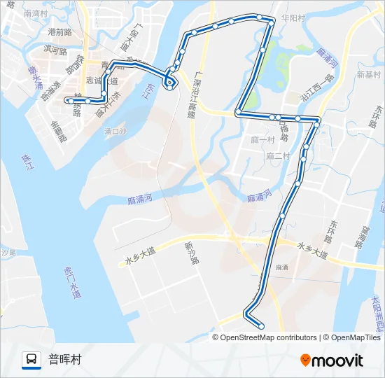 东莞616路 Bus Line Map
