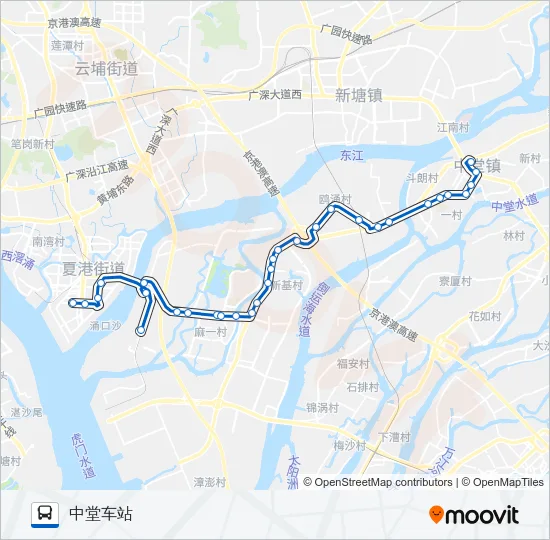 东莞617路 Bus Line Map