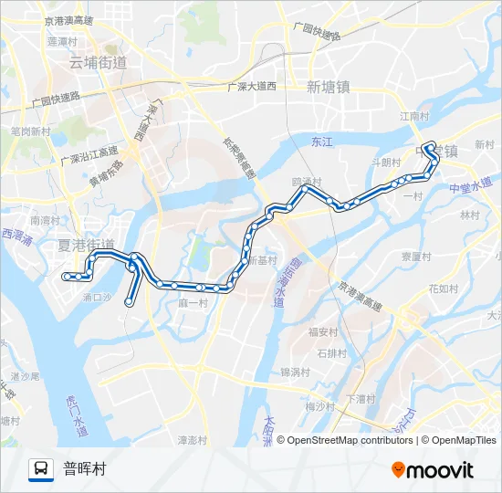 东莞617路 Bus Line Map