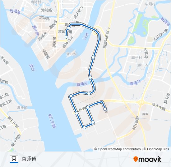 公交东莞618路的线路图