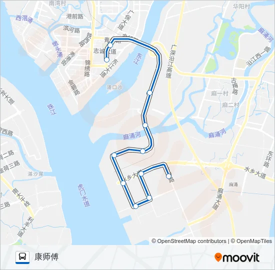 东莞618路 Bus Line Map